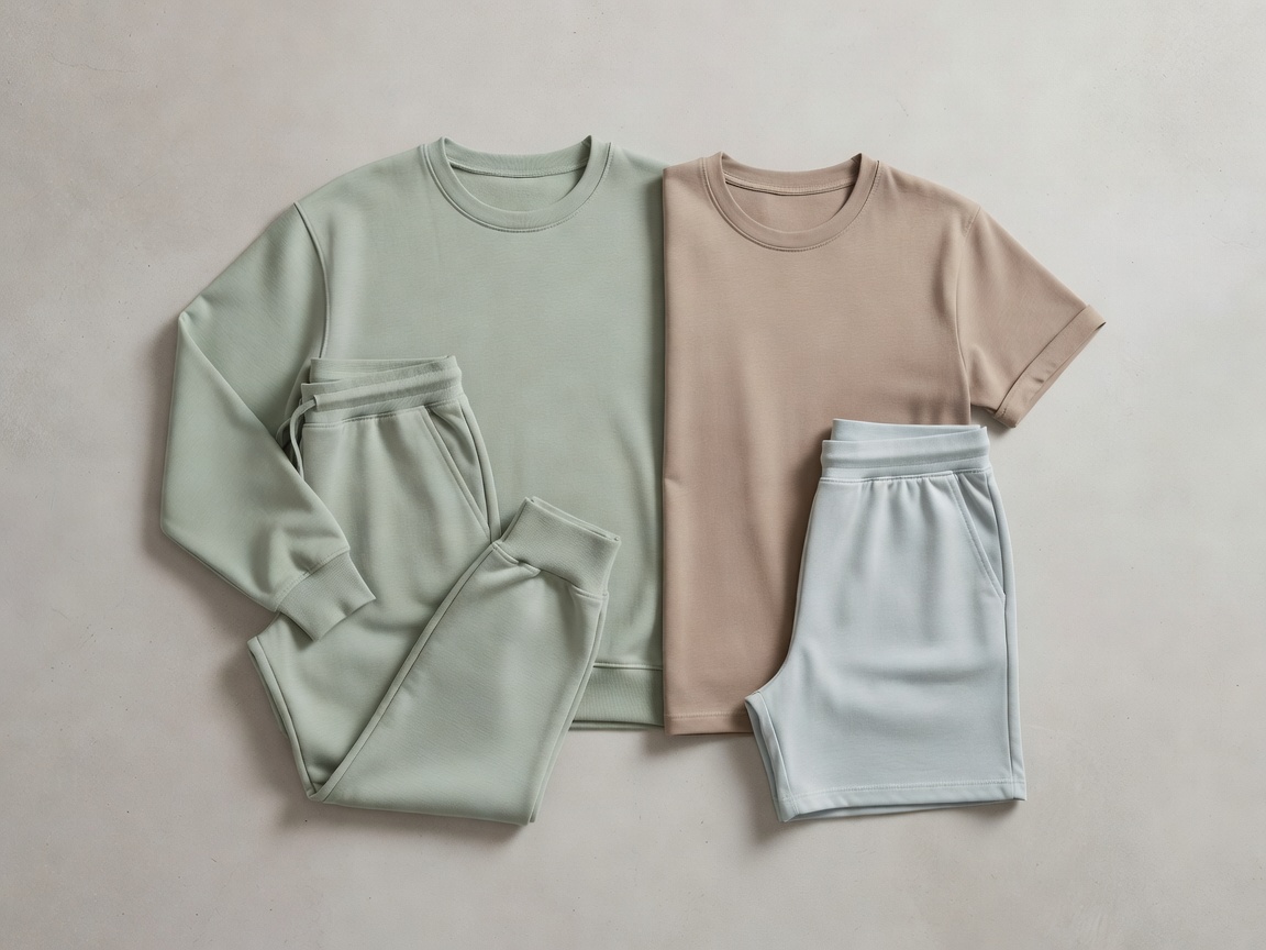 Organic cotton streetwear-influenced basics in muted colours
